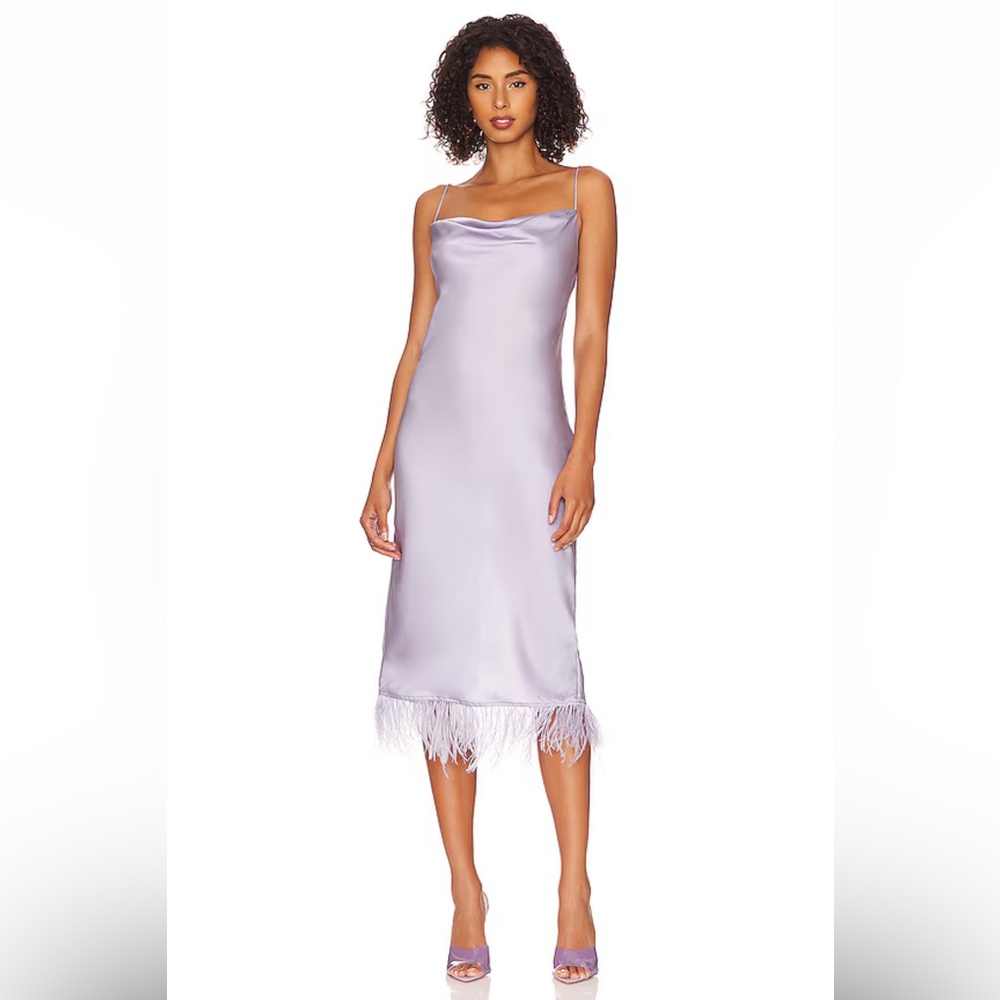 L'Academie Mindy Midi Dress in Lavender, small